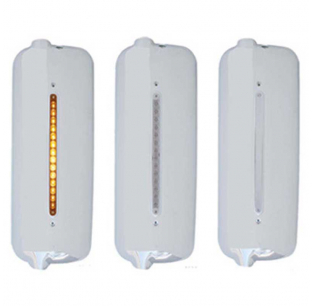 Chrome Freightliner Mirror Gauge Cover w/ 12 LED Light Bar, 14 Amber LEDs, Fits 2005 & Older Models, United Pacific, 6-Month Warranty