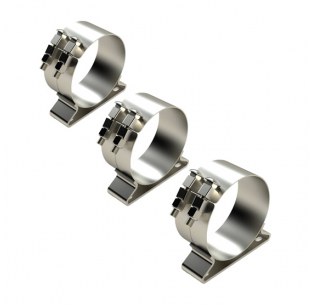 Bestfit Chrome Stainless Steel UB Style Exhaust Clamp With 2 Bolt Bracket