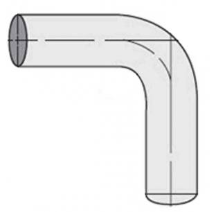 90 Degree Short Radius Long Length Plain Elbow - Sizes 2 to 8 Inch, Part Numbers DF-11PL-200 to DF-11PL-800