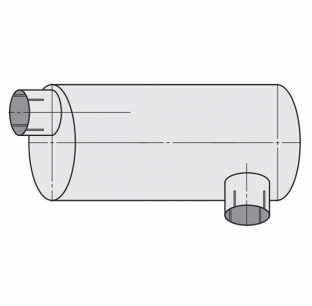 Dynaflex 88QH Style Muffler - Offset In/Out, Various Sizes: 2-4 Inch, Lengths: 16-26 Inch, Part Numbers: 88QH-200-190 to 88QH-400-149