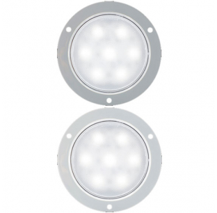 4 Inch Round 7 LED Interior Dome Light with .180 Male Bullet Plugs