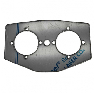 9x5.5 Stainless Steel Cab Dome Light Bracket for Freightliner FLC - 2 Watermelon Light Holes, 1 Switch Hole
