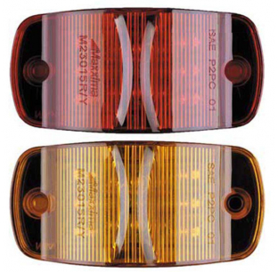 Four Inch Combination Clearance Marker with 14 LEDs, Polycarbonate Lens, 12.8VDC, Surface Mount, Maxxima 5 Year Warranty