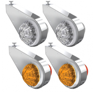 Icon MXT Low Profile Watermelon LED Light with Chrome Billet Frame and Mirror Bracket