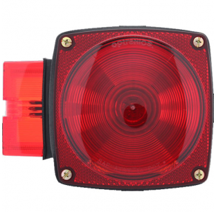 Driver Side Self Grounding Red Tail Light with License Illuminator - Incandescent