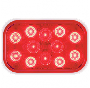 5.25 Inch 12 LED Red Stop/Turn/Tail Light with PL-3 Connection for Vehicles