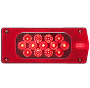 Passenger Side Low Profile 17 LED Red Combination Tail Light for Vehicles