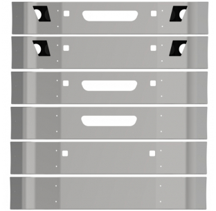 14 304 Stainless Steel Back Axle Full Bumper for Volvo Models - Mirror Finish, 11 Gauge, Multiple Bolt Hole Options