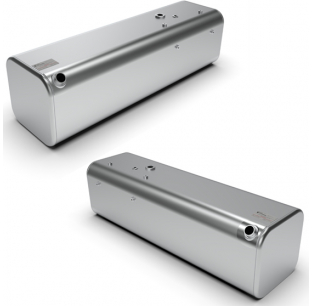 Alt text: Freightliner FL 90 Gallon Square Fuel Tank 18x18.5x64 Inch