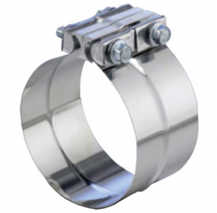 TPHD 6-Inch Polished Stainless Steel Band Clamp with Pre-Attached Hardware for Quick Installation
