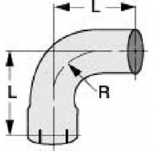 TPHD 9x9 90 Degree Aluminized Steel Exhaust Elbow, 5 Inch ID/OD, Belled End