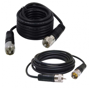 TPHD Black CB Antenna Coax Cable with PL-259 Connectors, 9 or 18 Feet, Truck Spec RG-58A/U, 95% Shielding, Flexible, Moisture-Protected