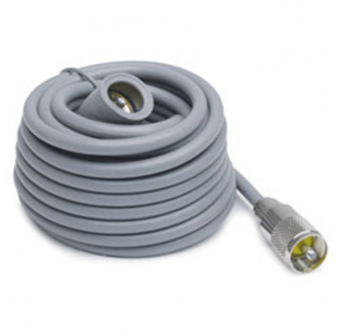 TPHD 18' Gray Super Mini 8 CB Antenna Cable with Soldered PL-259 Connectors, 95% Shielded, Weatherproof Boot
