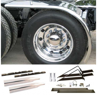 80 Inch 16 Gauge Smooth Rolled Edge Half Fenders with Mounting Kit