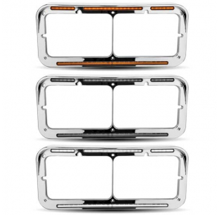 Universal Rectangular Flatline LED Headlight Bezel - Fits Most Vehicles