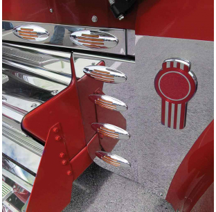 Kenworth W900L Hood Battery Box Filler Panel with 8 Light Holes