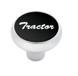 Large Chrome Deluxe Air Valve Knob with Aluminum Sticker in 3 Scripts - Fits Most Trucks - 6 Colors Available