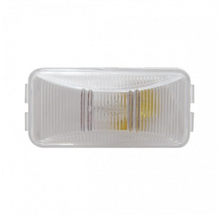 Rectangular Clear Utility Light with 1 Bulb and 2 Terminals for License Plate | Fits Most Makes and Models | United Pacific 1 Year Warranty