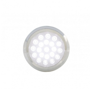 21 High Power LED Dome Light with Chrome Bezel, 6 1/4 Inch, 12V-24V, Fits Most Trucks, United Pacific 1 Year Warranty